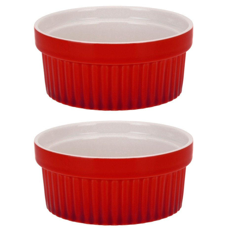 EH Excellent Houseware Barevné keramické misky, multifunkční šálky 260 ml - 2ks, Q51900080 červený