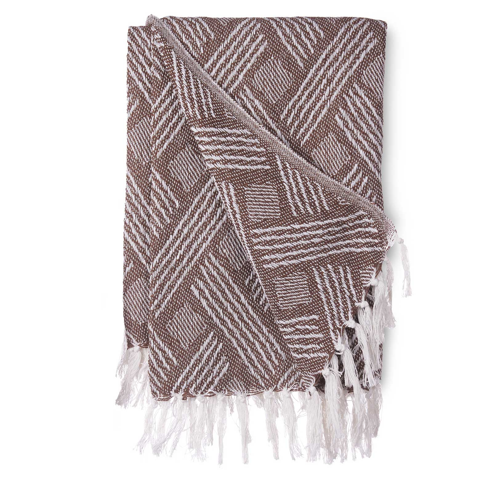 Giftdecor Bavlněný přehoz, 180 x 220 cm hnědý