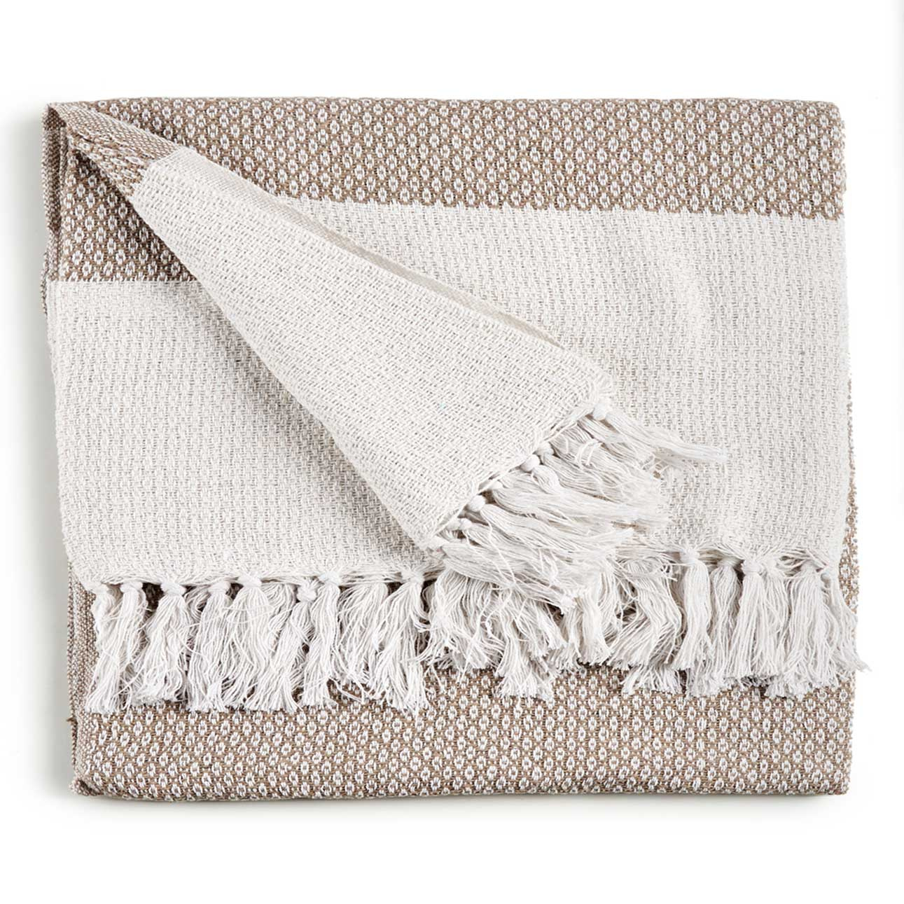 Giftdecor Bavlněný přehoz na postel, 130 x 160 cm béžová