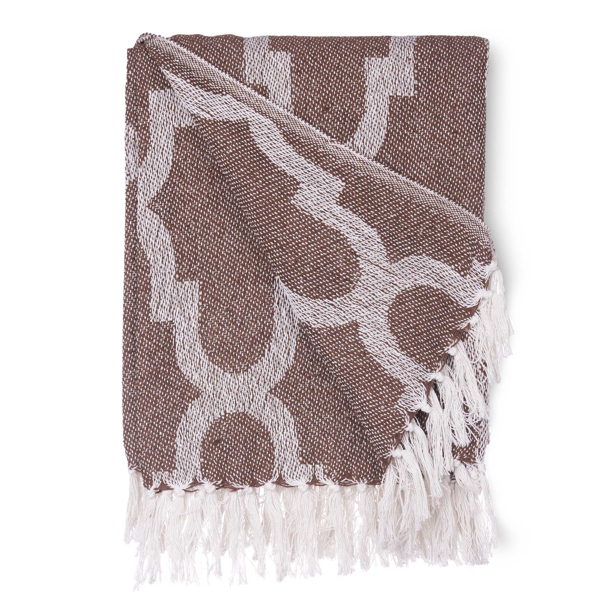 Giftdecor Bavlněný přehoz, 150 x 125 cm hnědý