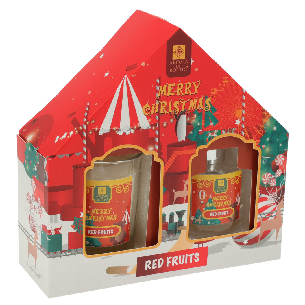 Aroma Di Rogito Vonný set olej 40 ml + svíčka, Radost domova červený
