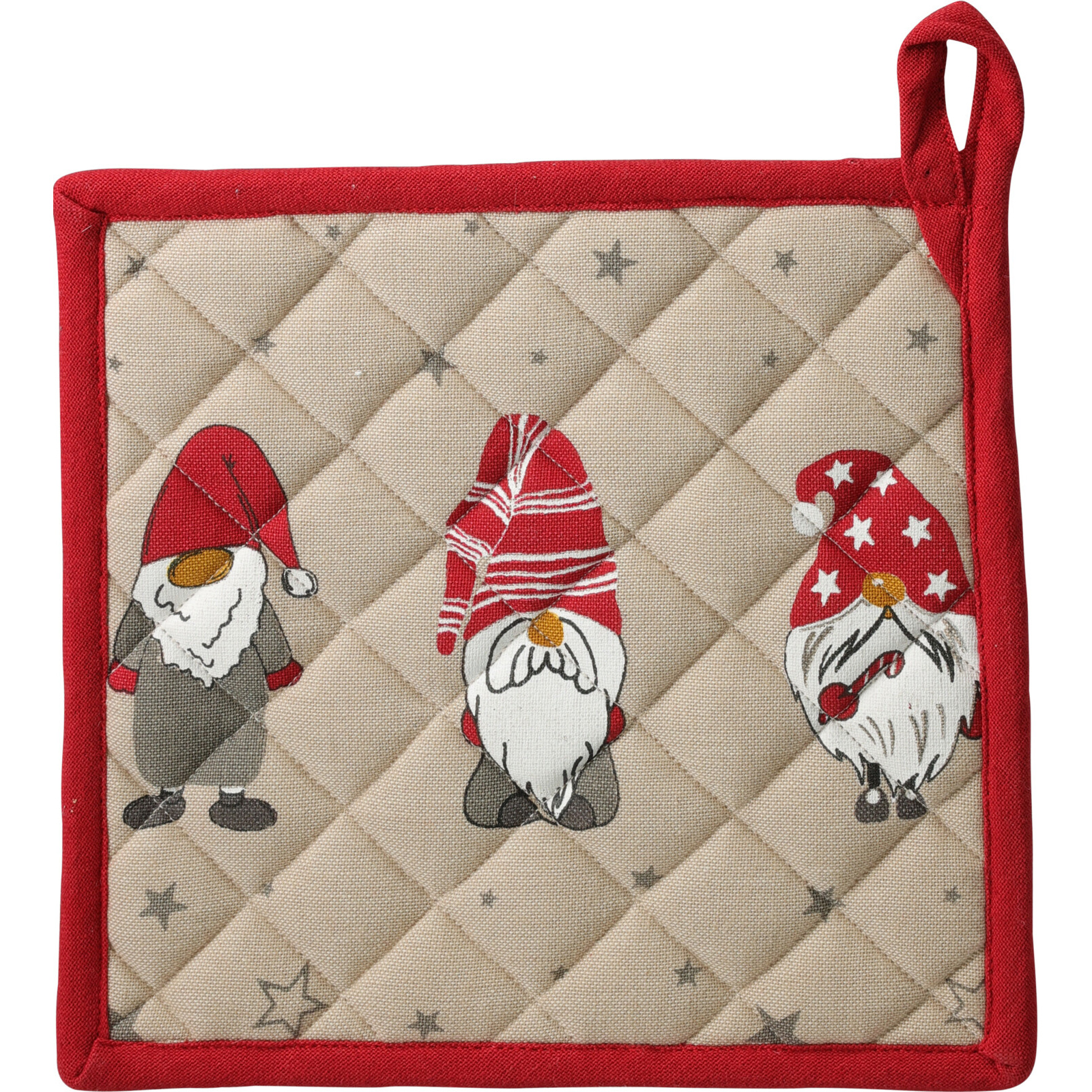 Home Styling Collection Bavlněná chňapka s motivem skřítka, 20×20 cm béžová