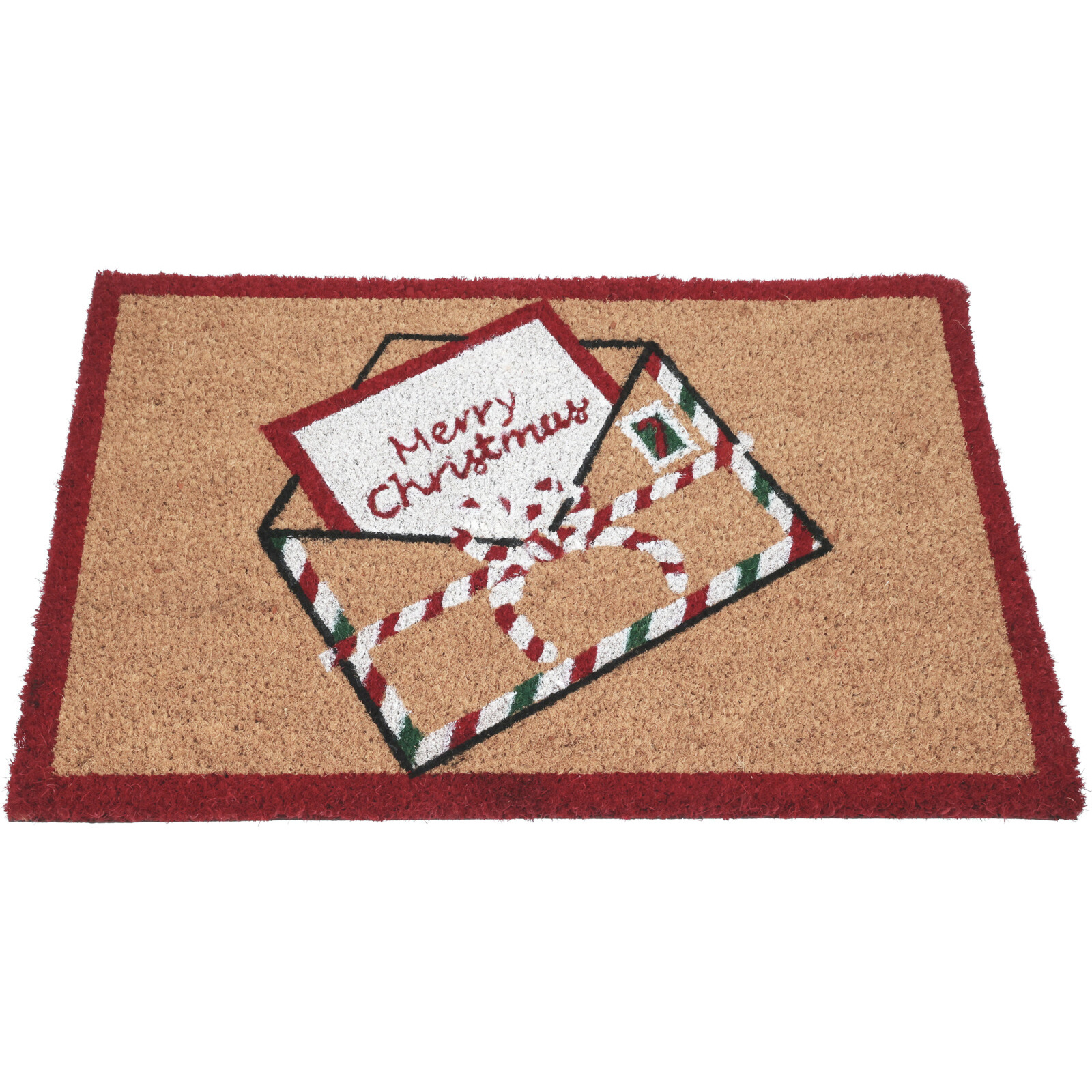 Home Styling Collection Rohožka z kokosového vlákna 59x39 cm, dopis Ježíškovi hnědý