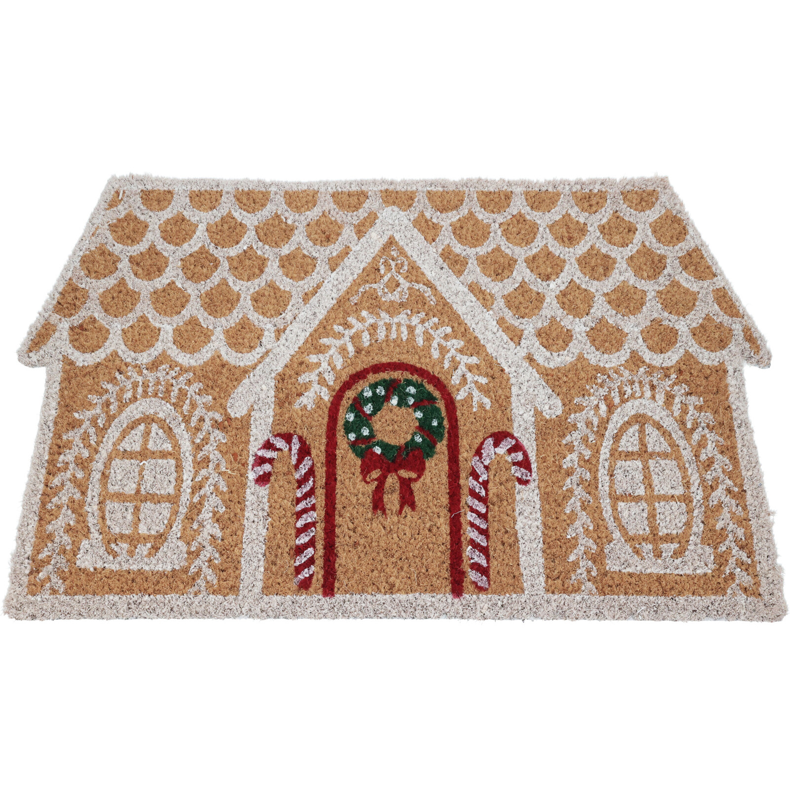 Home Styling Collection Rohožka ve tvaru perníkové chaloupky, kokosové vlákno, 59x39 cm hnědý