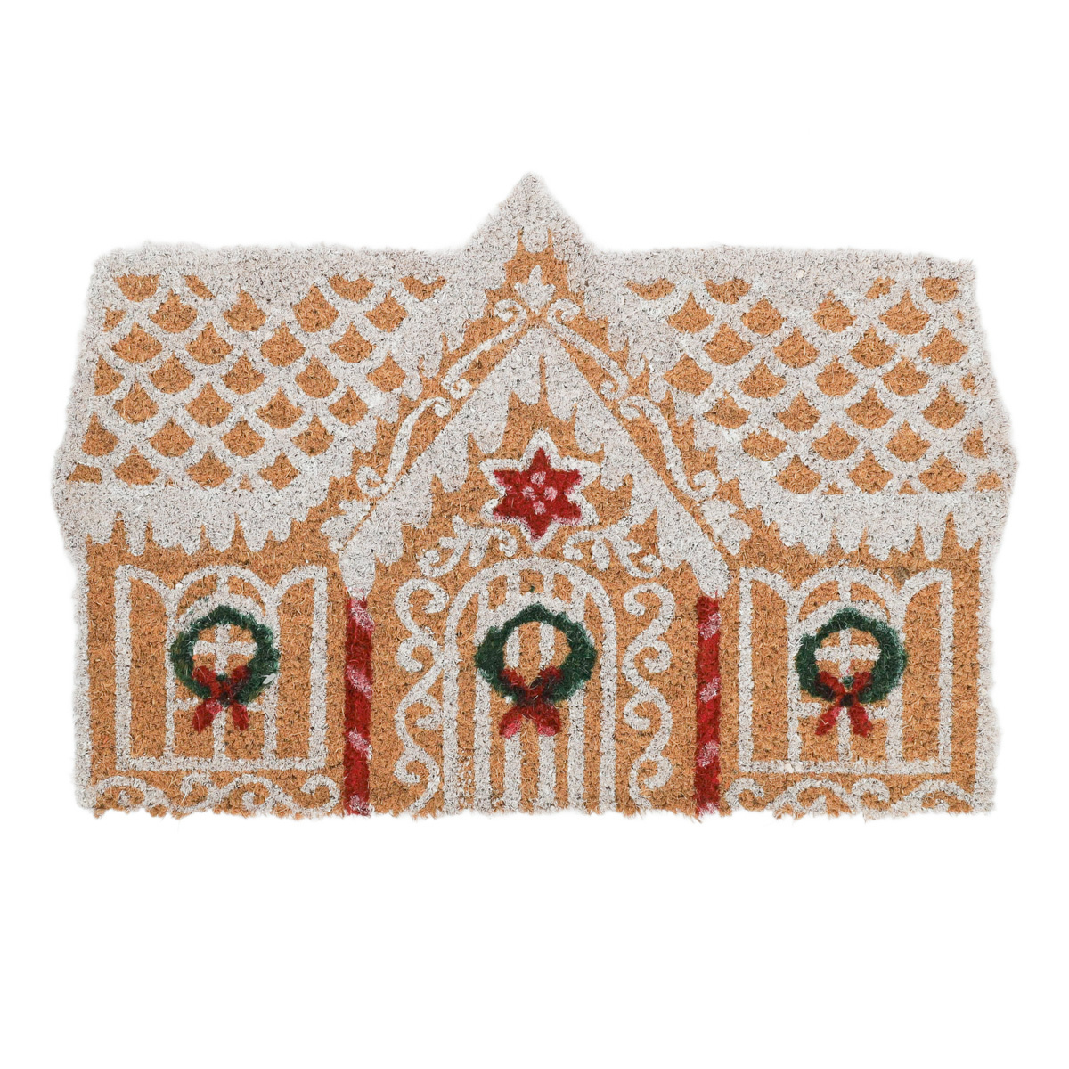 Home Styling Collection Rohožka ve tvaru perníkové chaloupky, kokosové vlákno, 59x39 cm hnědý
