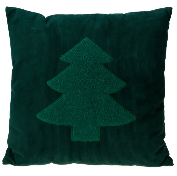 Home Styling Collection Dekorační polštář, vánoční vzor, 45 x 45 cm zelený