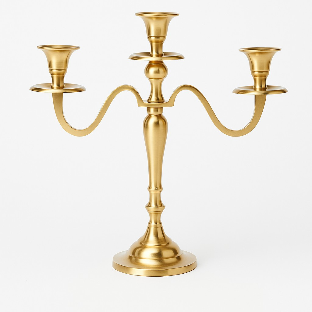 Home Styling Collection Tříramenný svícen, zlatý, 30 cm zlatý