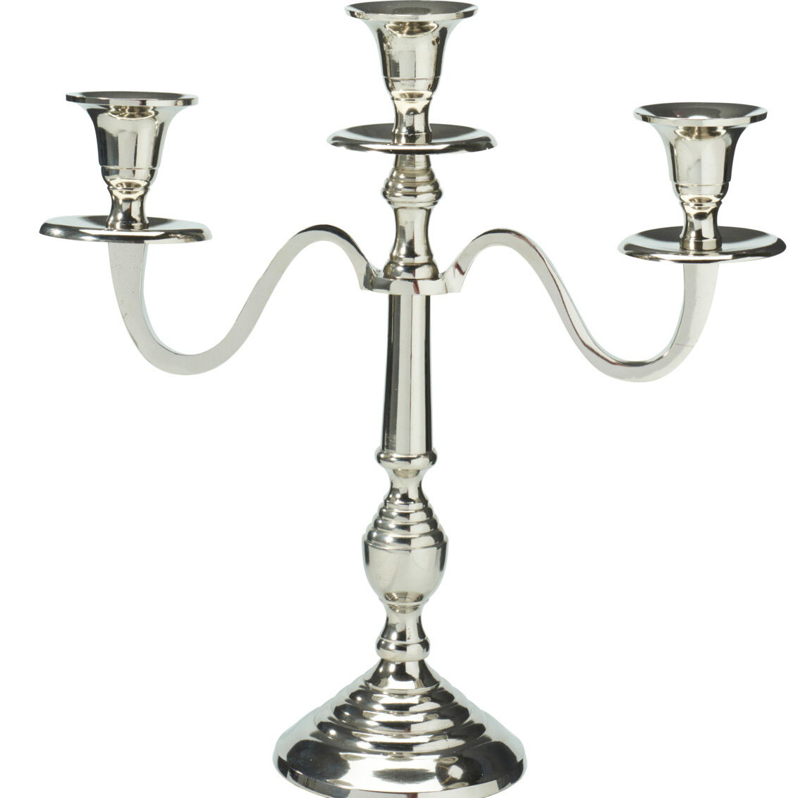 Home Styling Collection Tříramenný klasický svícen, stříbrný, 30 cm stříbrný