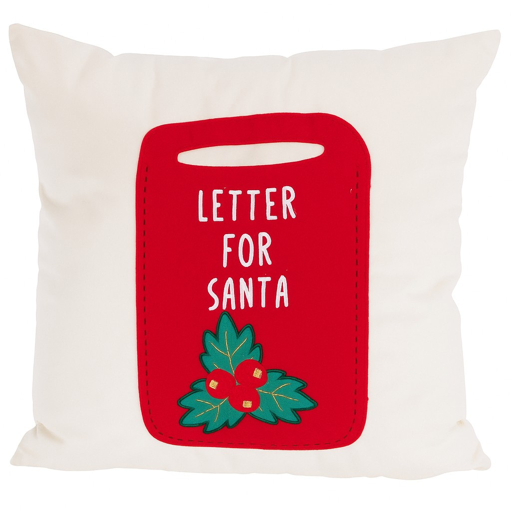 Home Styling Collection Dekorační polštář, vánoční vzor, ​​bílá 40 x 40 cm bílý