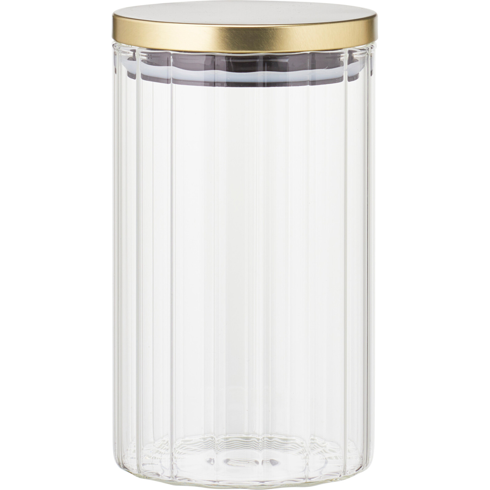 EH Excellent Houseware Skleněná dóza se zlatým víčkem, 1000 ml transparentní