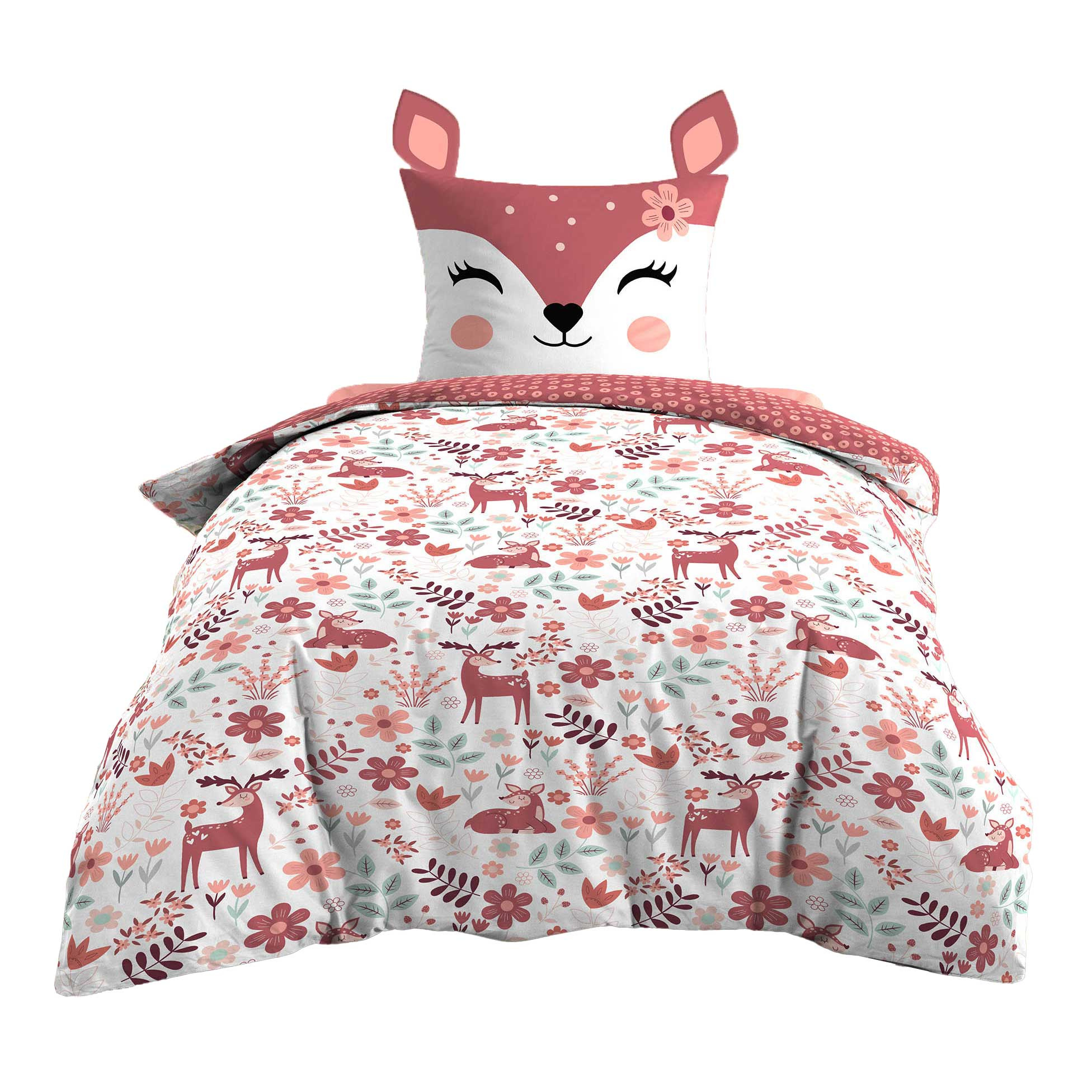 Douceur d'intérieur Dětské povlečení 140 x 200 cm, dvoudílné, motiv se srnkami vícebarevný