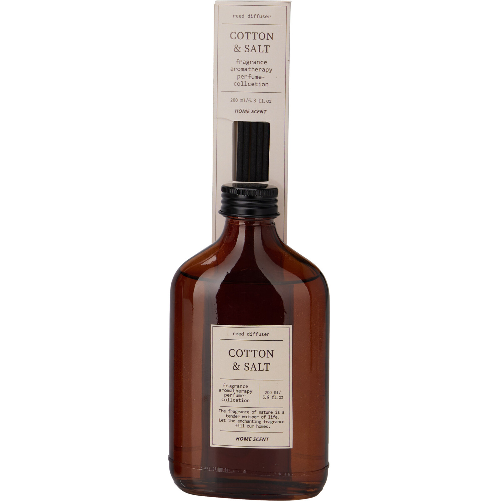 Perfume Collection Aroma difuzér HOME SCENT, 200 ml, bavlna a sůl hnědý