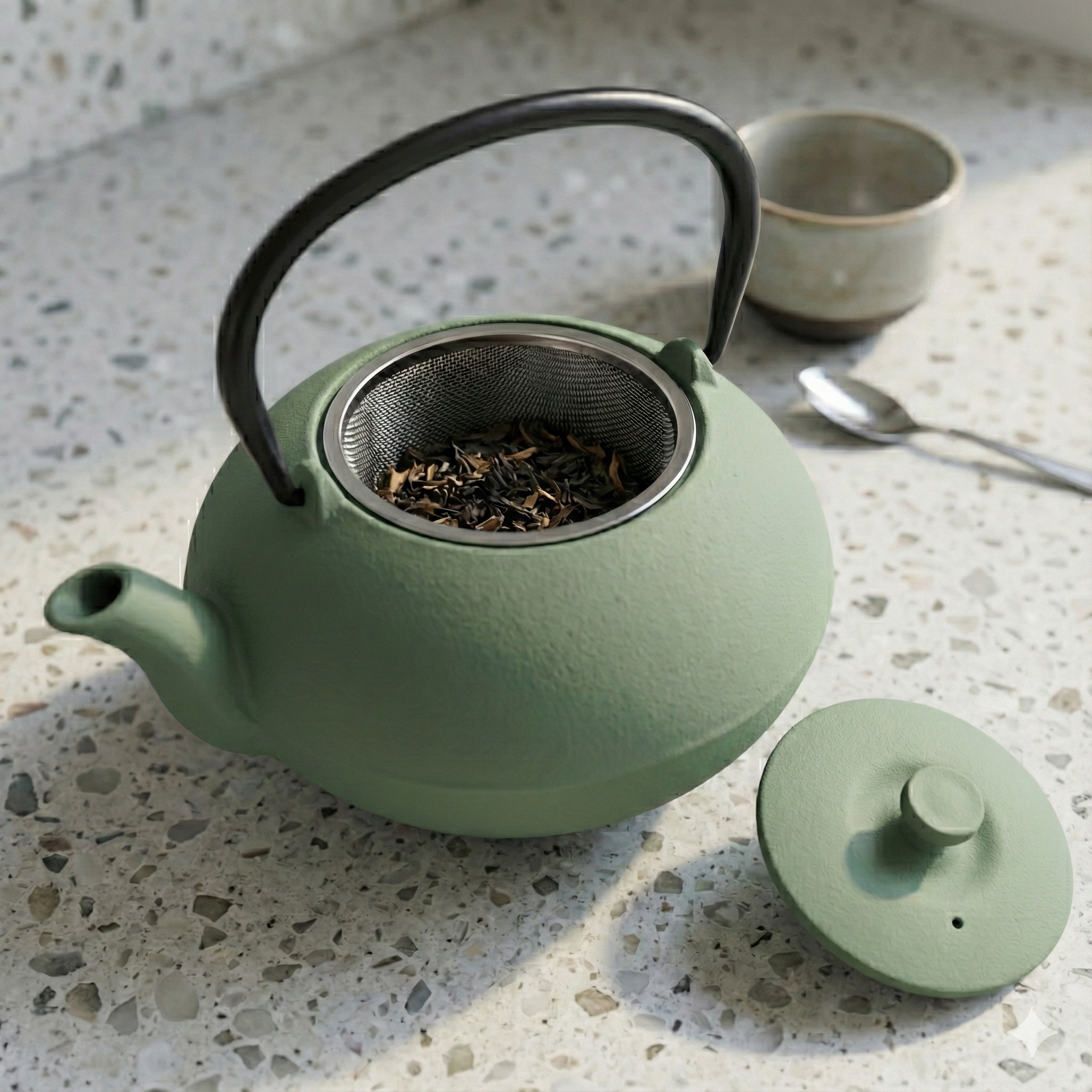 AROMELIO Litinová čajová konvice s filtrem NOMI, 800 ml, zelená zelený