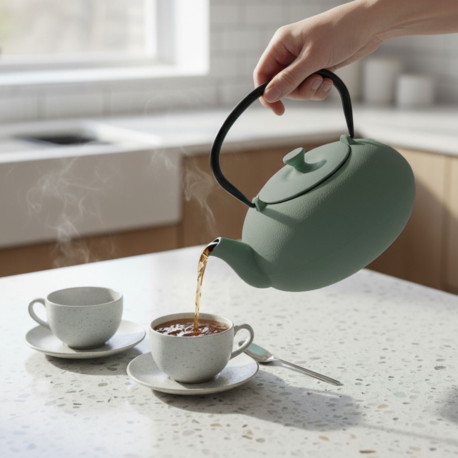 AROMELIO Litinová čajová konvice s filtrem NOMI, 800 ml, zelená zelený