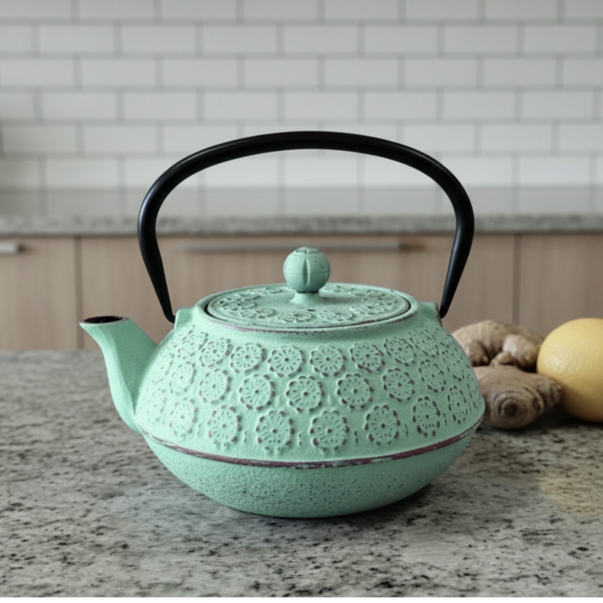 AROMELIO Litinová čajová konvice s filtrem KUMO, 1000 ml, zelená zelený