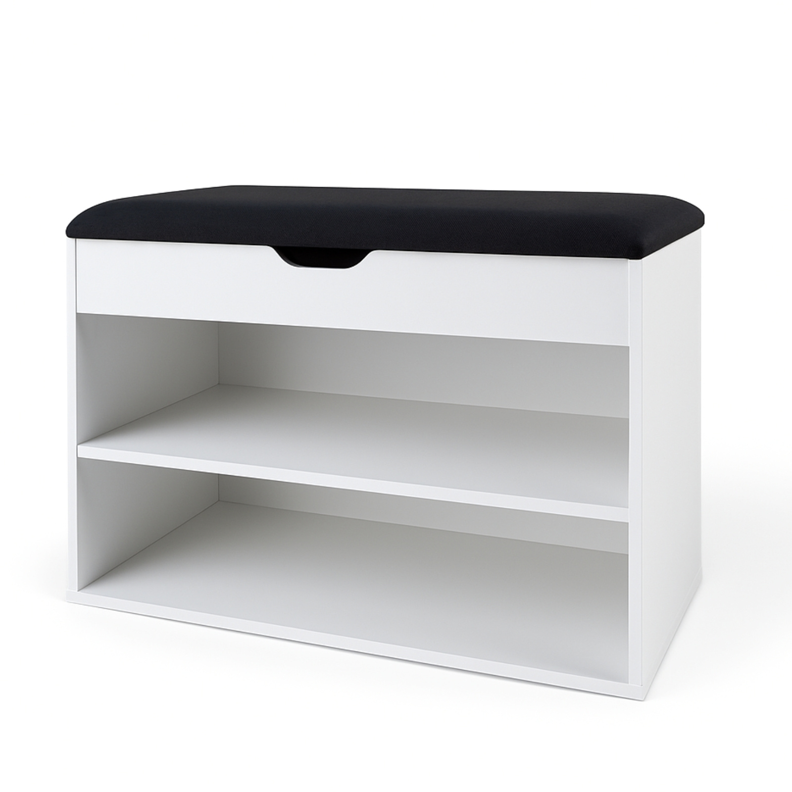 BOXIMO Botník bílý se sedákem VAULT, 60 x 30 x 47 cm bílý