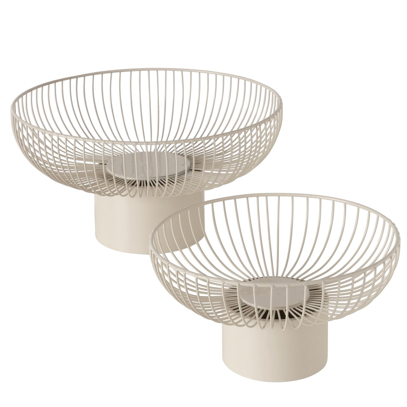 Boltze Home Sada 2 kovových mís na ovoce CINDY, Ø 30–39 cm béžová