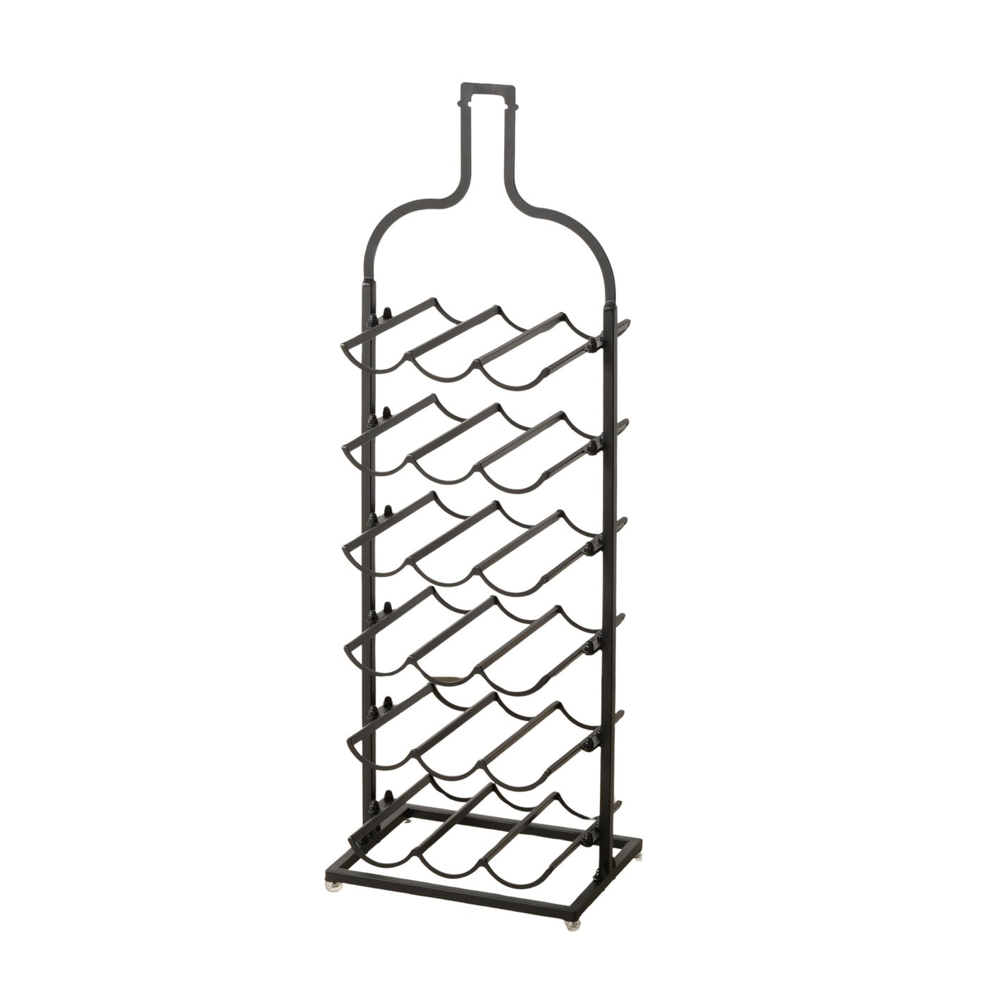 Boltze Home Kovový stojan na víno BOTELLA ve tvaru lahve, výška 91 cm černá