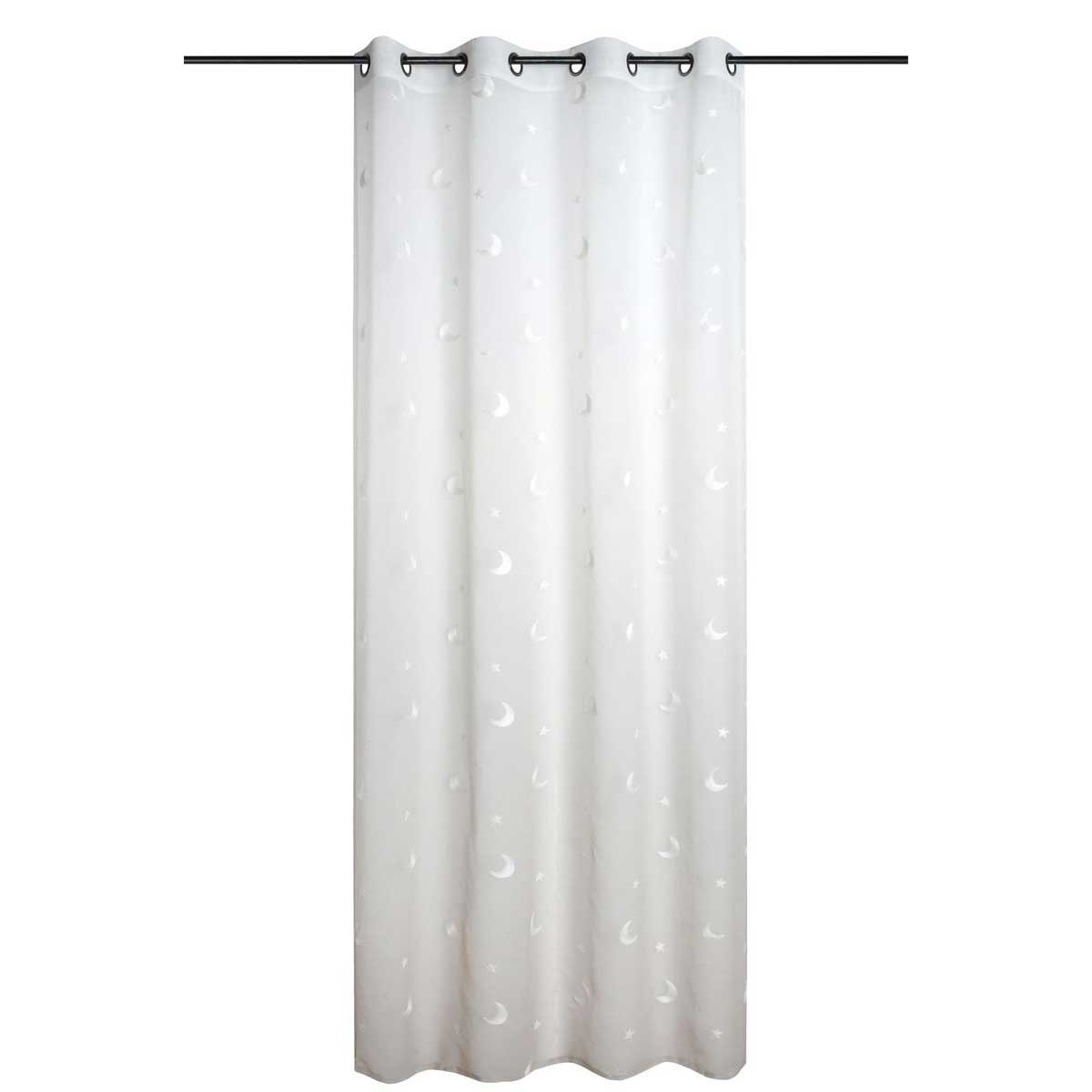 STOF Záclona s motivem měsíce 140 x 260 cm bílý