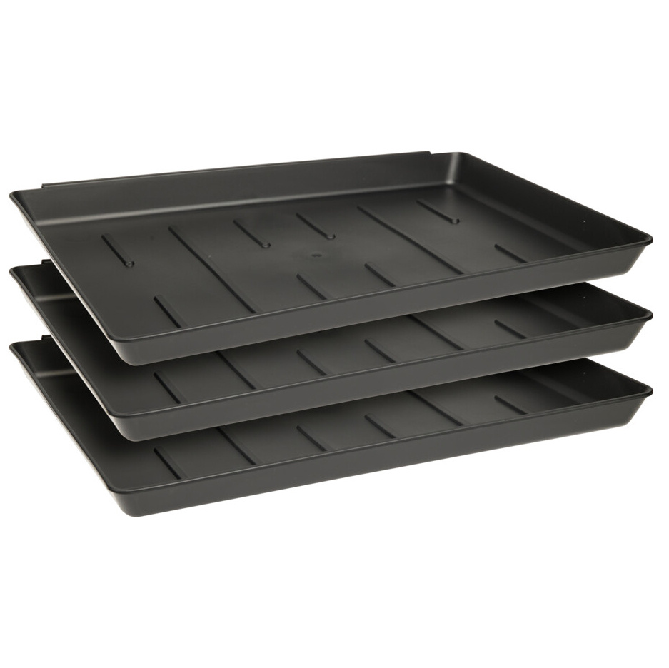 Home Styling Collection Odkapávač na boty NIU, 3 plastové misky, 35 x 27 x 3 cm černá