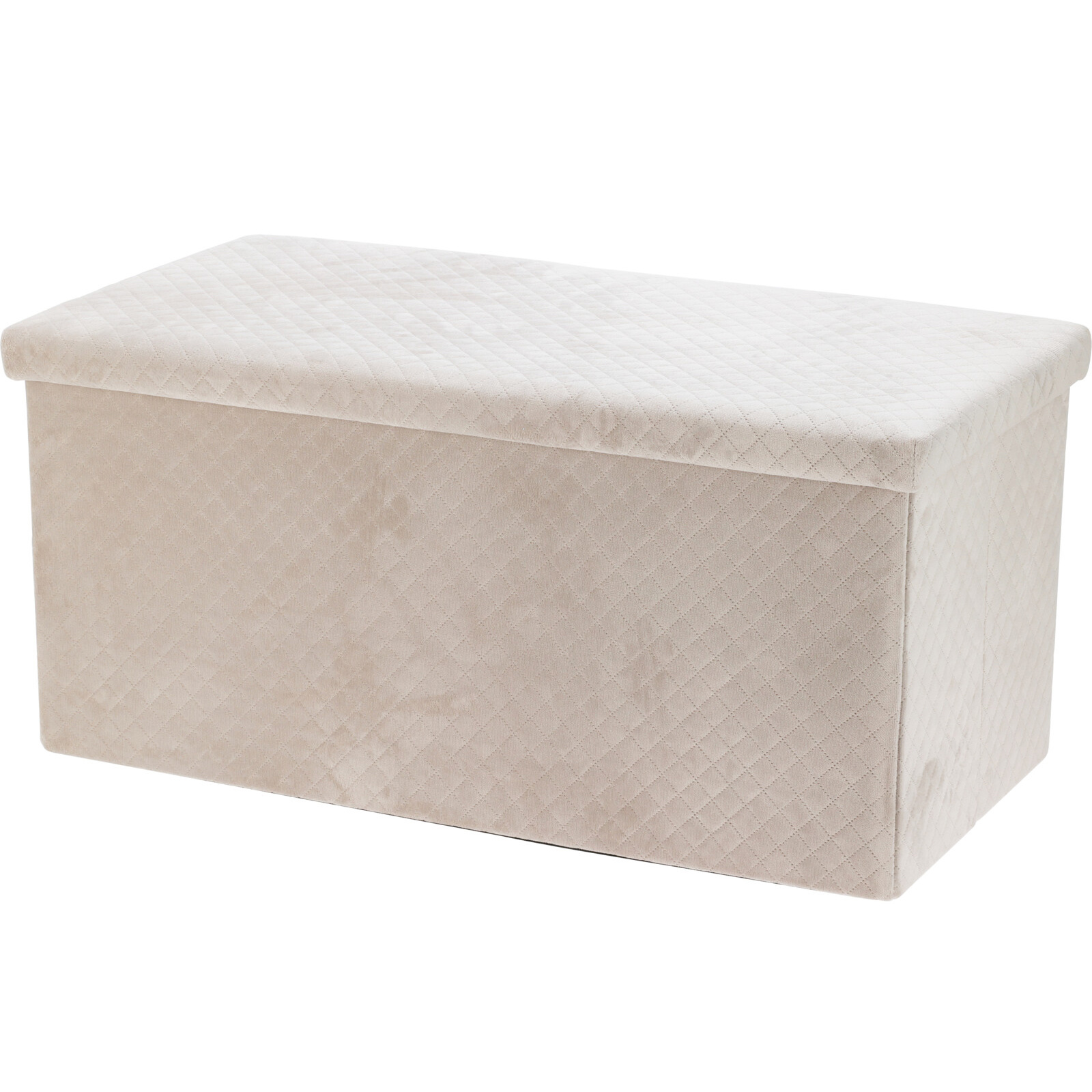 Storagesolutions Velurová taburetka s úložným prostorem MODUS, 76 x 38 x 38 cm bílý