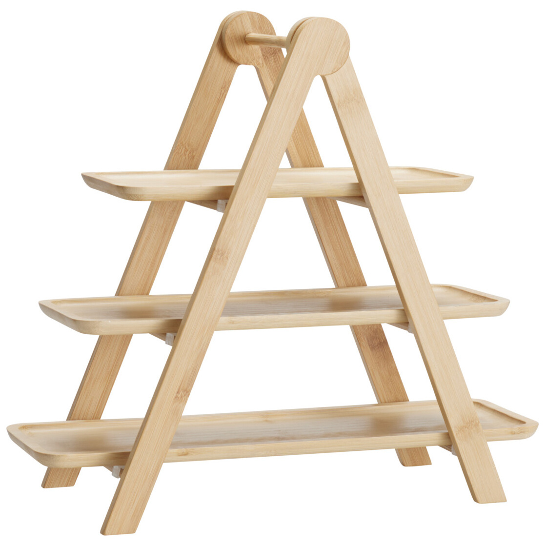 EH Excellent Houseware Třípatrový podnos na pochutiny FLUX, bambus, 43 x 18 x 39 cm hnědý