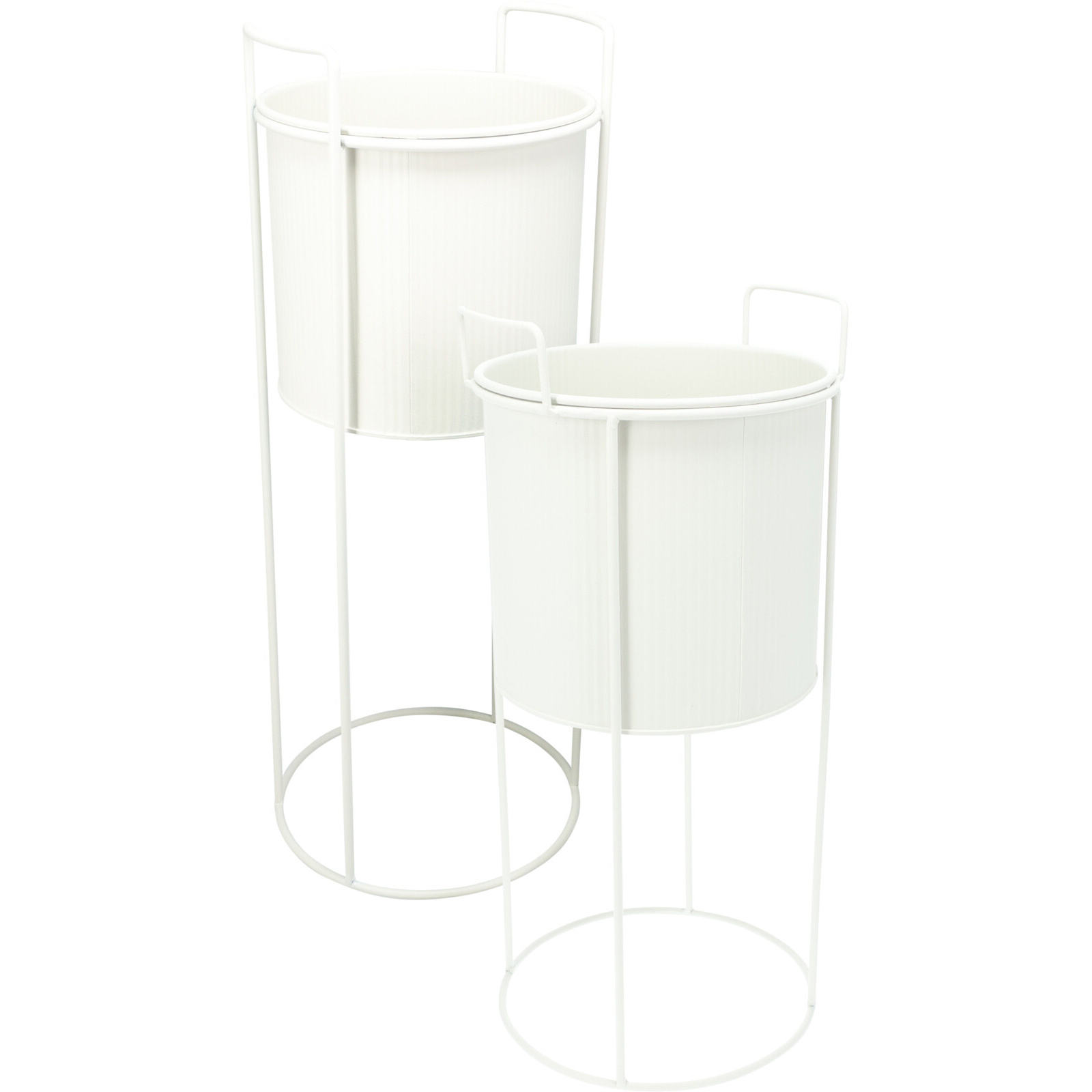 Home Styling Collection Kovové květináče IDEM, 2 kusy bílé bílý