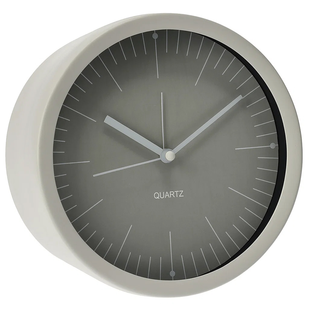 Home Styling Collection Stolní hodiny GIST, šedý, minimalistický ciferník, Ø 15 cm šedá
