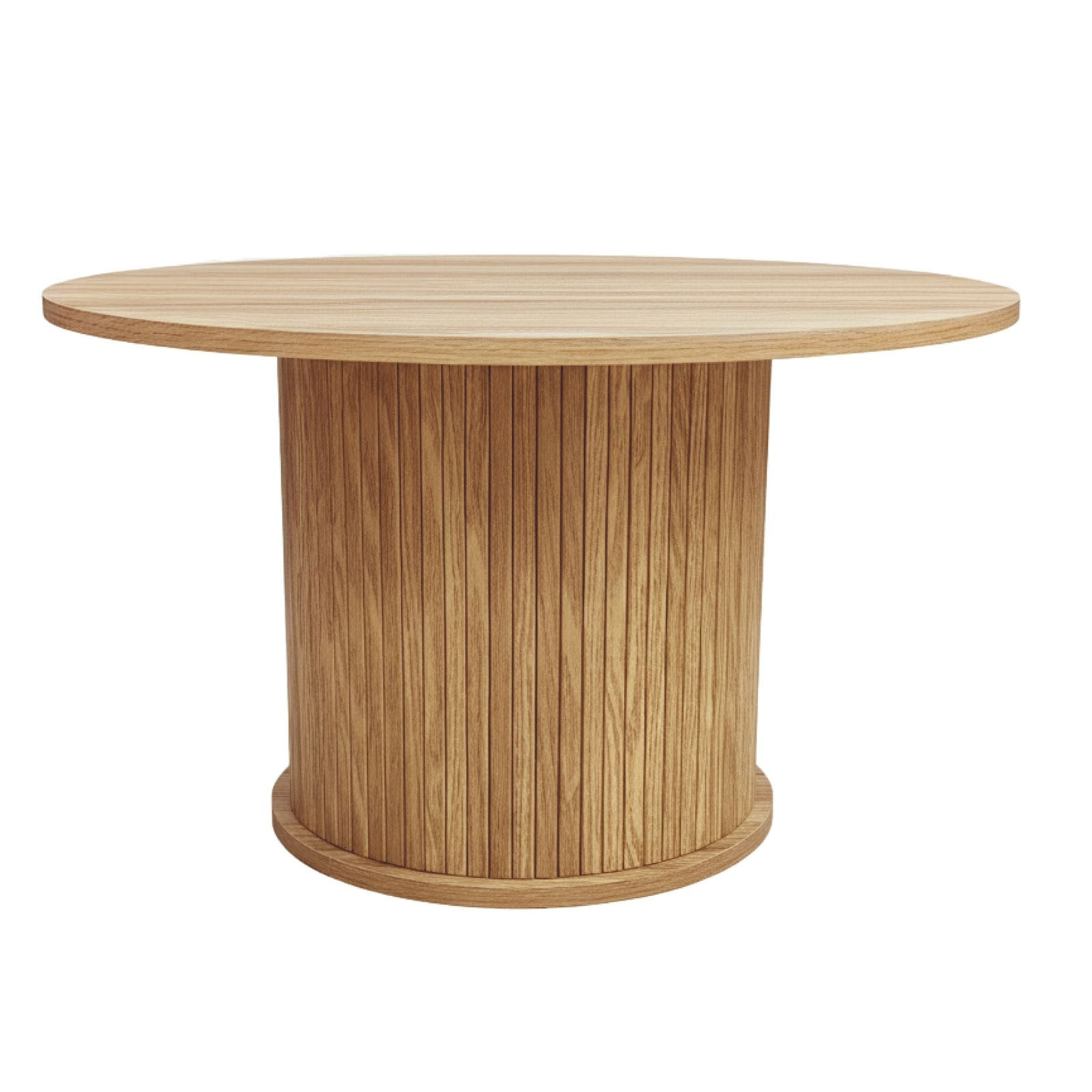 Edaxo Konferenční stolek SCAVA, drážkovaný, Ø 70 x 40 cm hnědý 103523