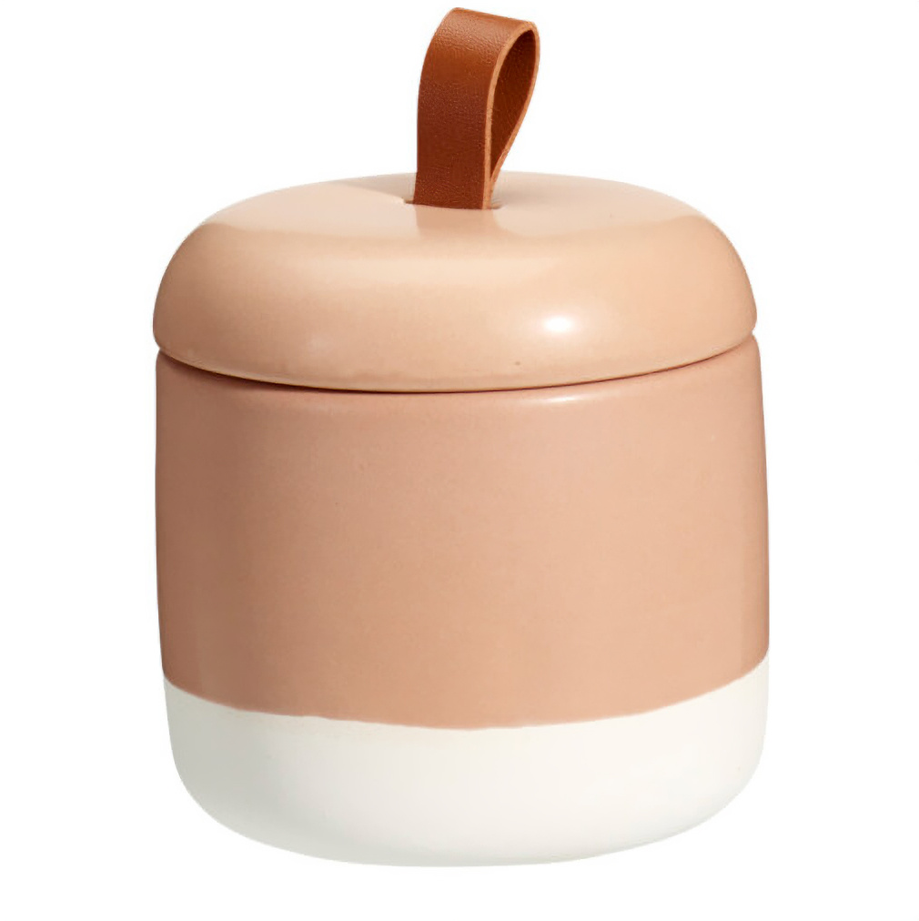 Bathroom Solutions Keramická oranžová dóza na odličovací tampony THE PASTELS, Ø 10 cm oranžová 104542