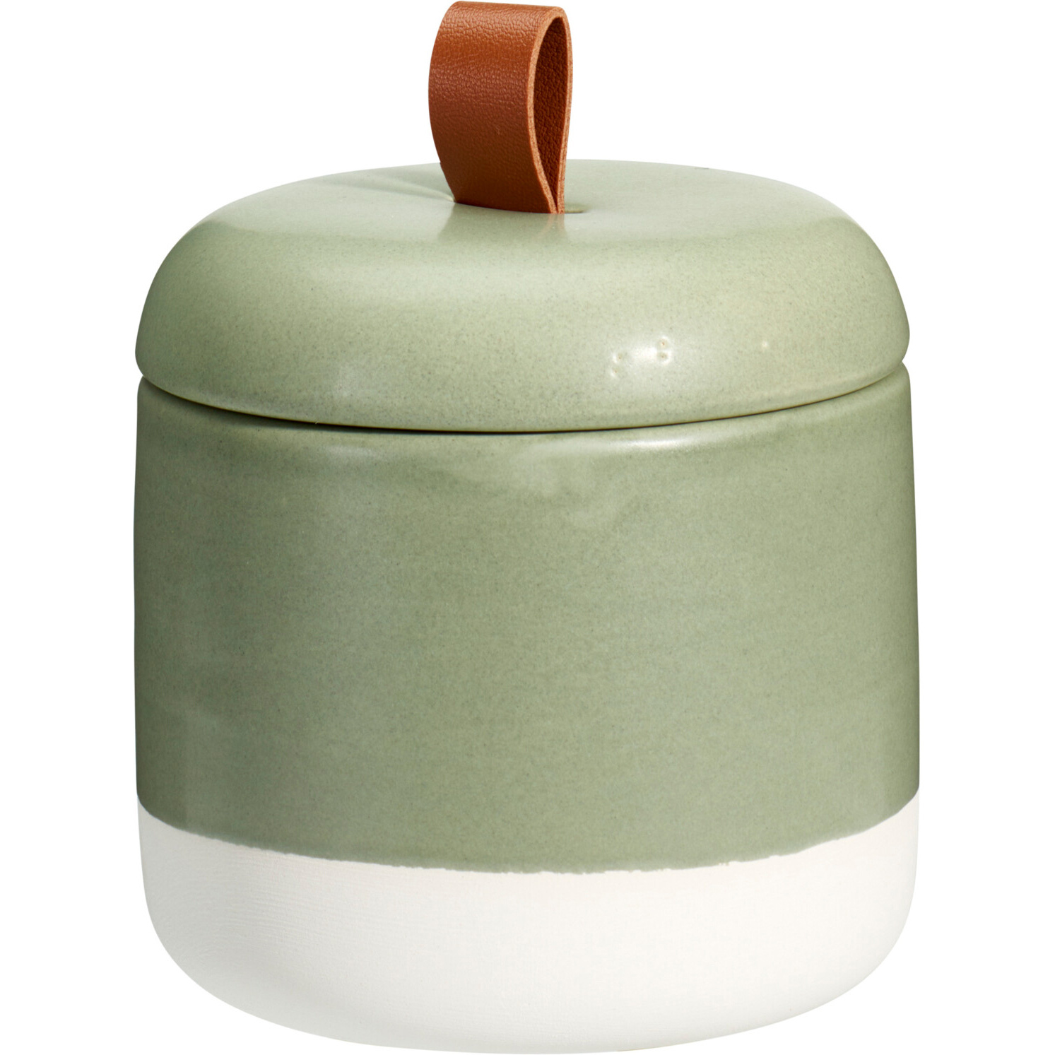 Bathroom Solutions Keramická dóza na odličovací tampony THE PASTELS, Ø 10 cm zelený 104544