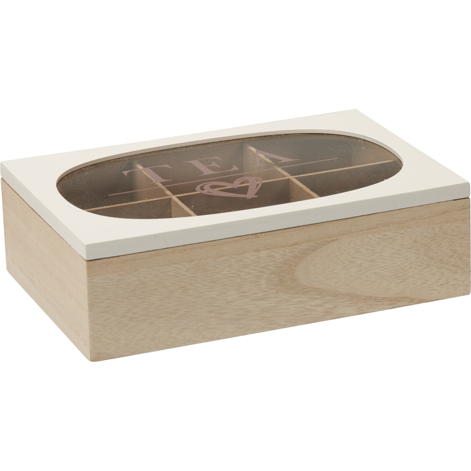 EH Excellent Houseware Čajová krabice se skleněným víkem ZEN, 24 x 16,5 x 7 cm hnědý 104753