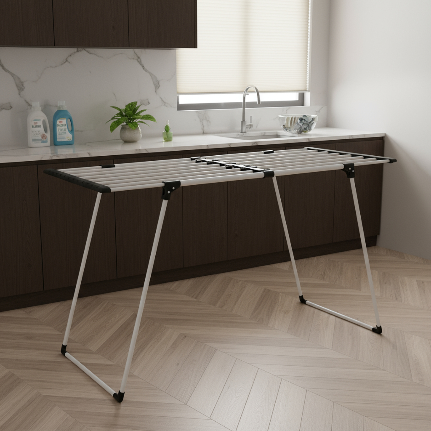 NUXIO Teleskopický sušák na prádlo, 100-163 cm, LALEA bílý 103478