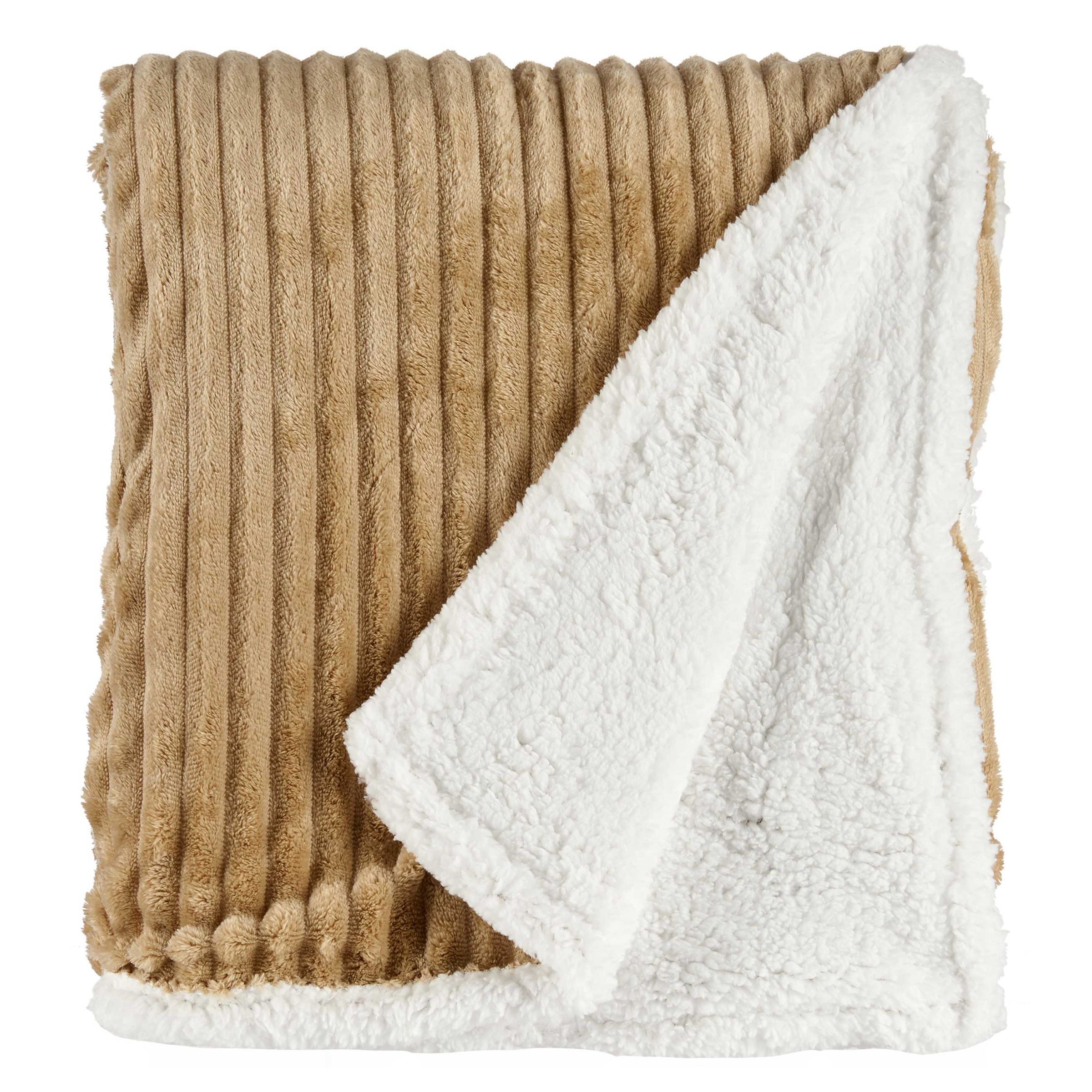 Giftdecor Oboustranná deka s beránkem 130 x 170 cm béžová 103069