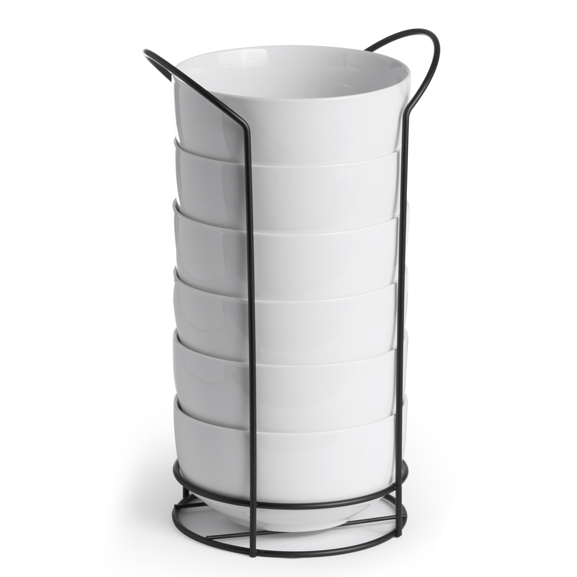 Vessia Sada 6 misek se stojanem, 800 ml bílý 103078