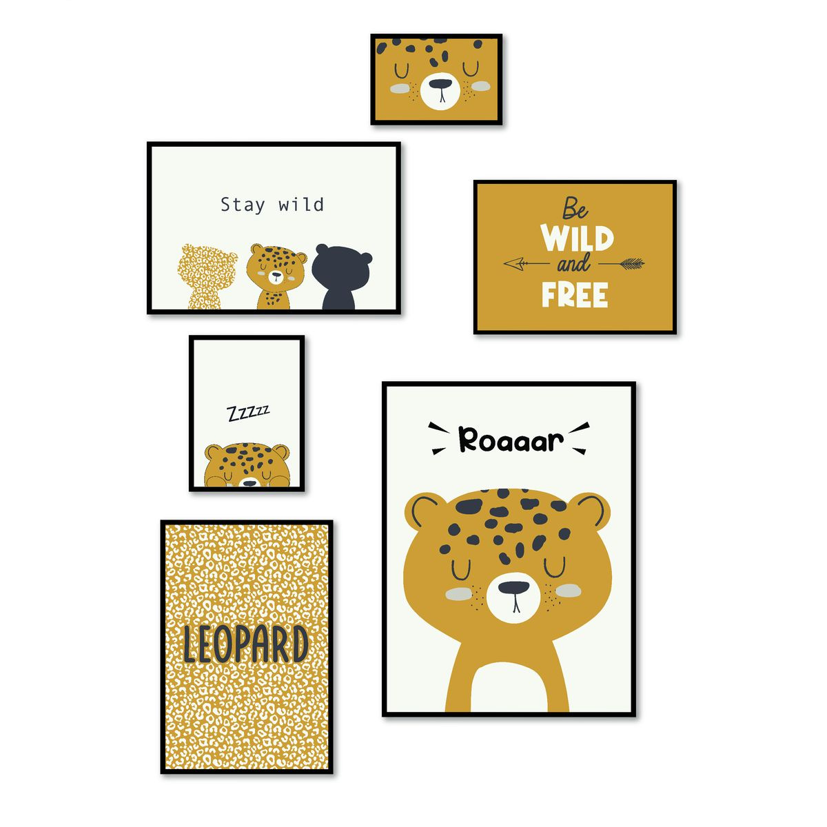 Today Sada 6 rámečků na fotografie LEOPARD, MDF černá 106325