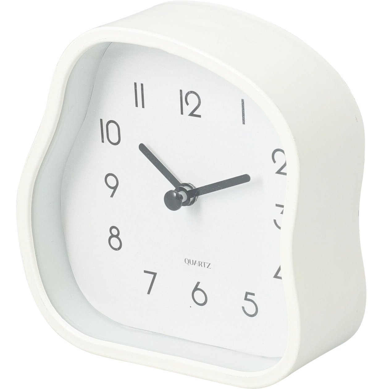 Home Styling Collection Stolní hodiny AMORPH organického tvaru s proskleným čelem, bílý, 12 cm bílý 104744