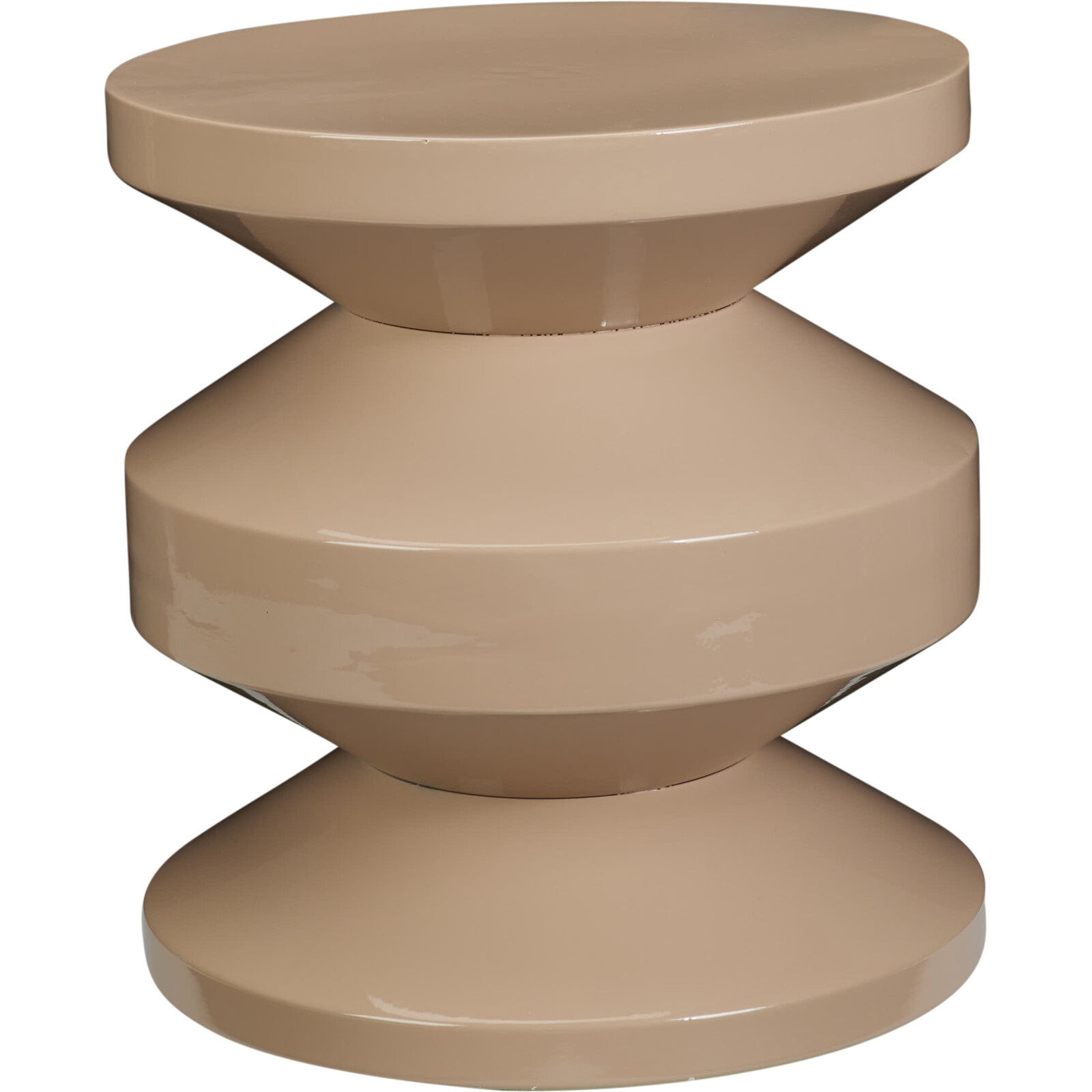 Levně Home Styling Collection Kovový odkládací stolek TAFEL béžový, 31 cm béžová