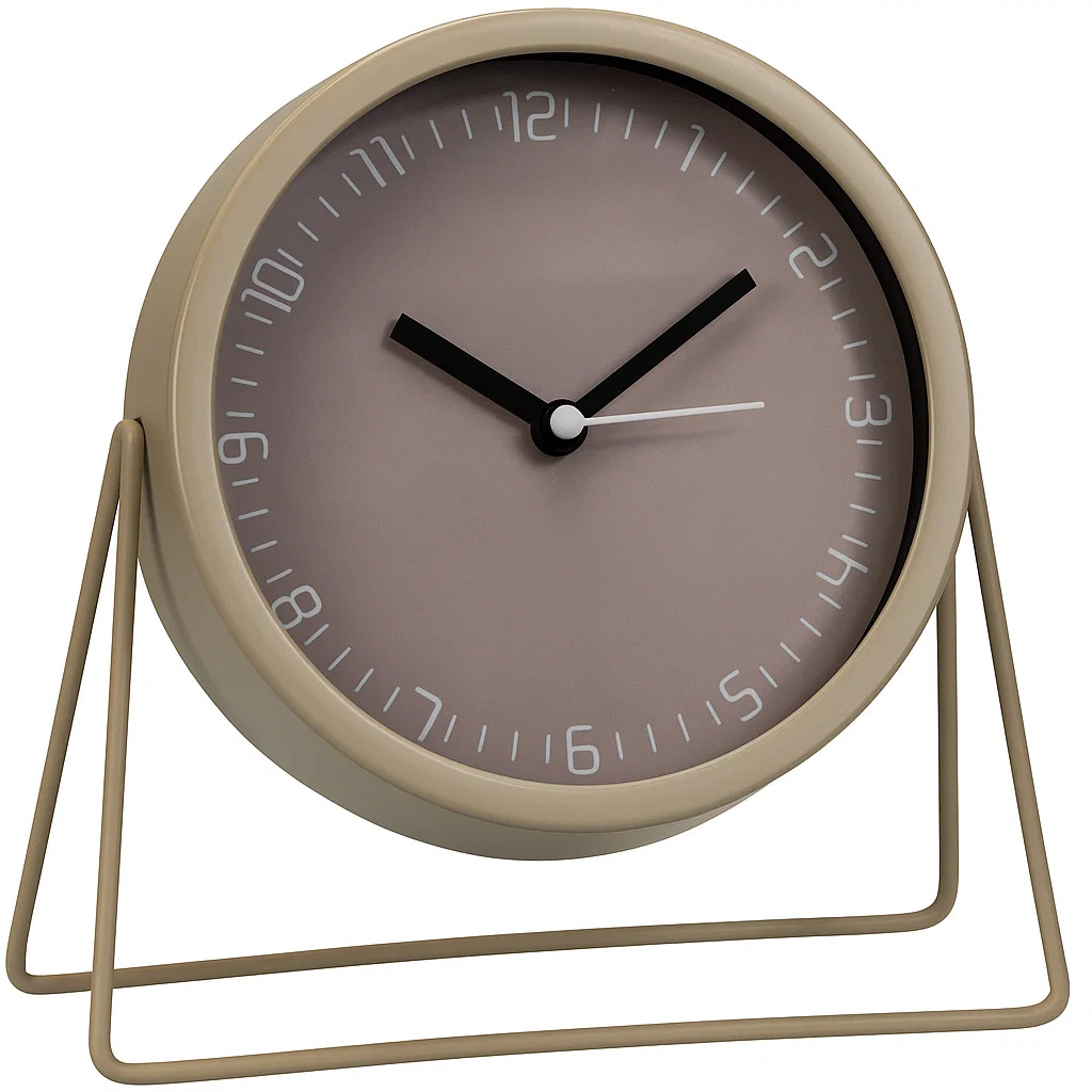 Segnale Kovové stolní hodiny STILLA hnědé, Ø 19 cm hnědý
