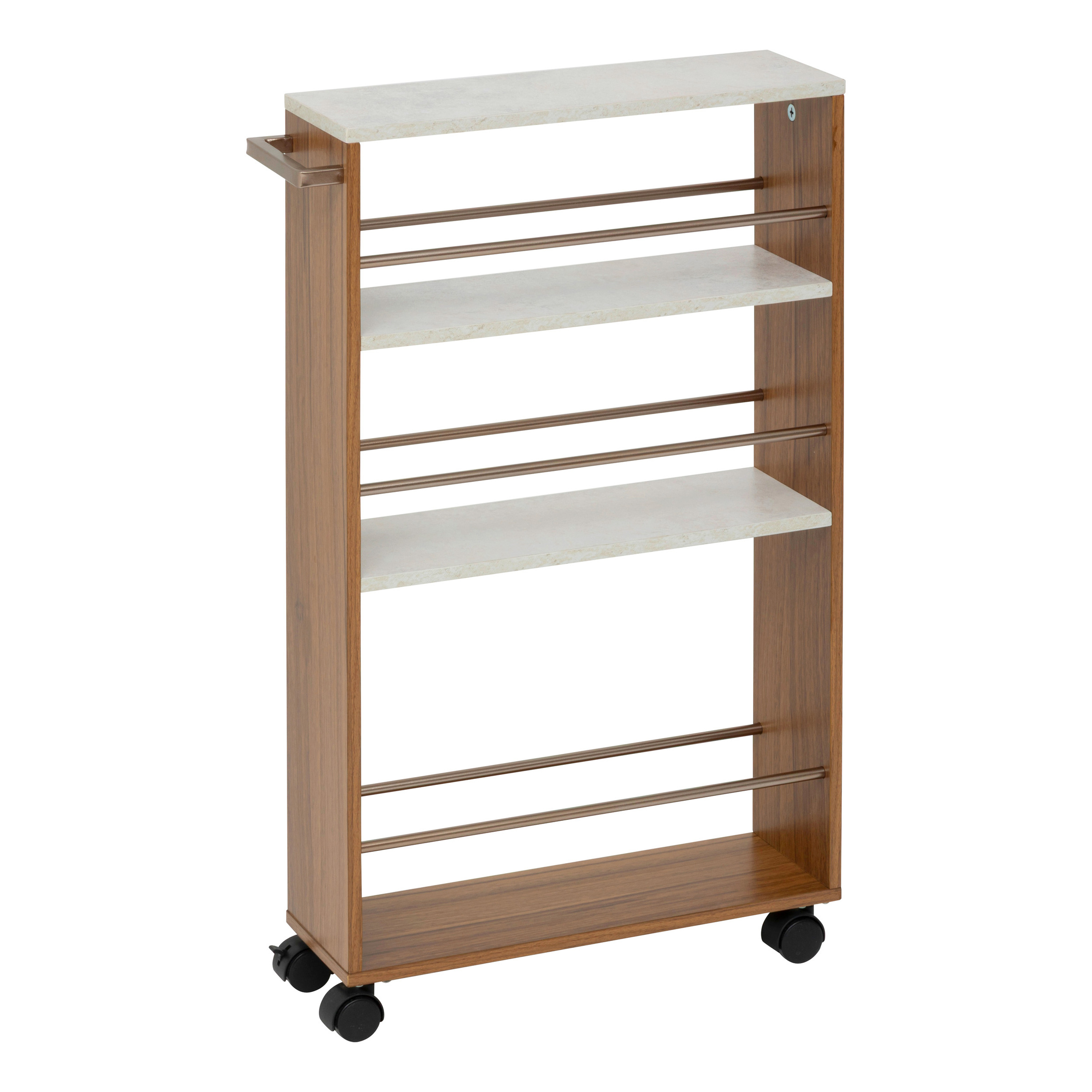 Levně 5five Simply Smart Úzký kuchyňský vozík na kolečkách COME, 78 cm hnědý