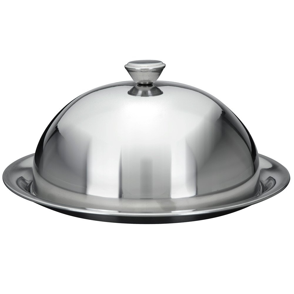 EH Excellent Houseware Kovový podnos na ovoce s poklopem, 20 x 24 x 12 cm A12900000 stříbrný