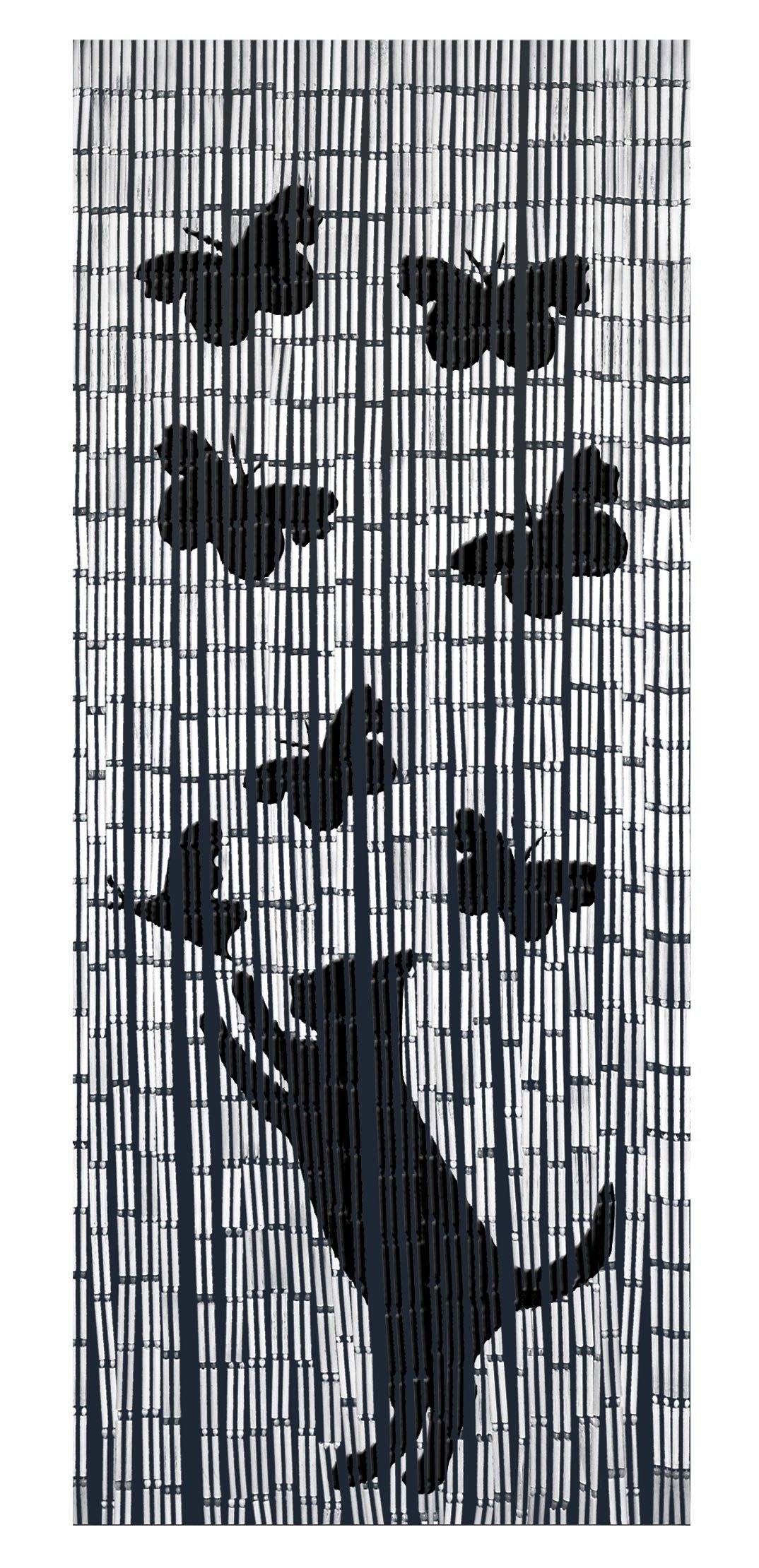 Maximex Bambusový závěs Kočka a motýli , 90x200 cm 5123004500 černá