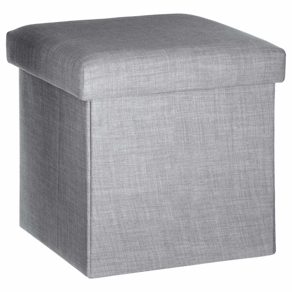 Atmosphera Šedá skládácí stolička, elegantní a velice praktický taburet s úložným prostorem 140450A šedá