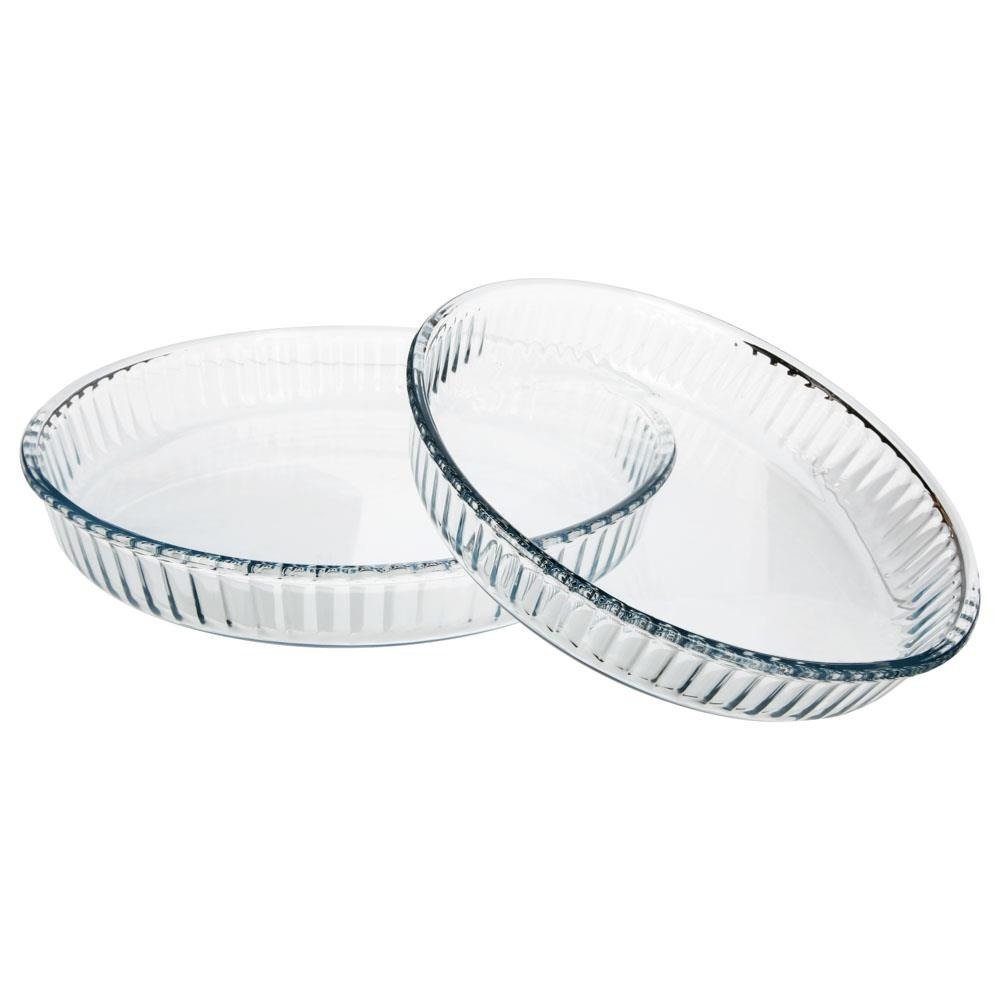 Secret de Gourmet Dvě kulaté formy na pečení koláčů – skleněné, 32 a 26 cm 118530 transparentní