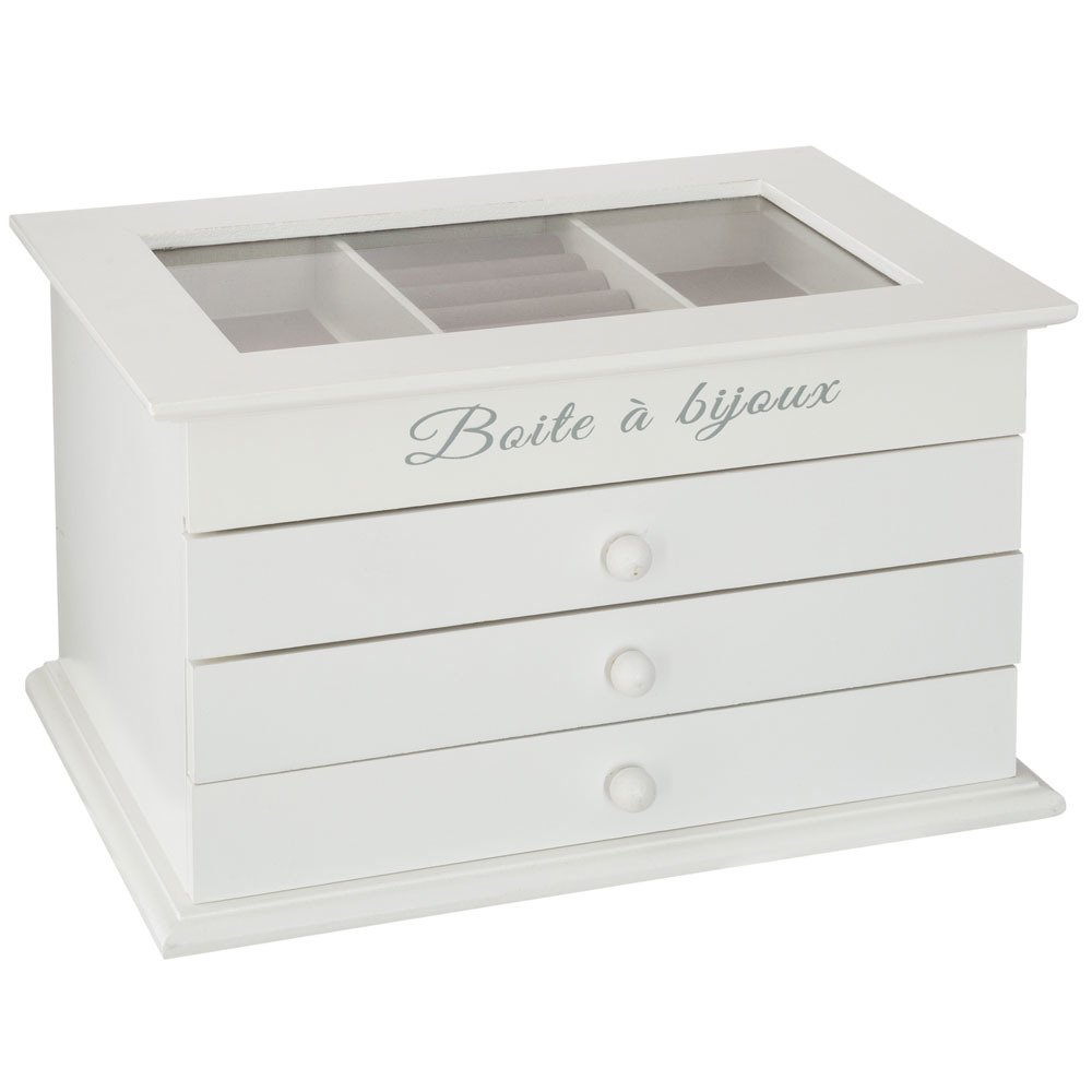 Atmosphera Bílá šperkovnice, elegantní šperkovnice 25 x 15 x 17 cm 157104 bílá