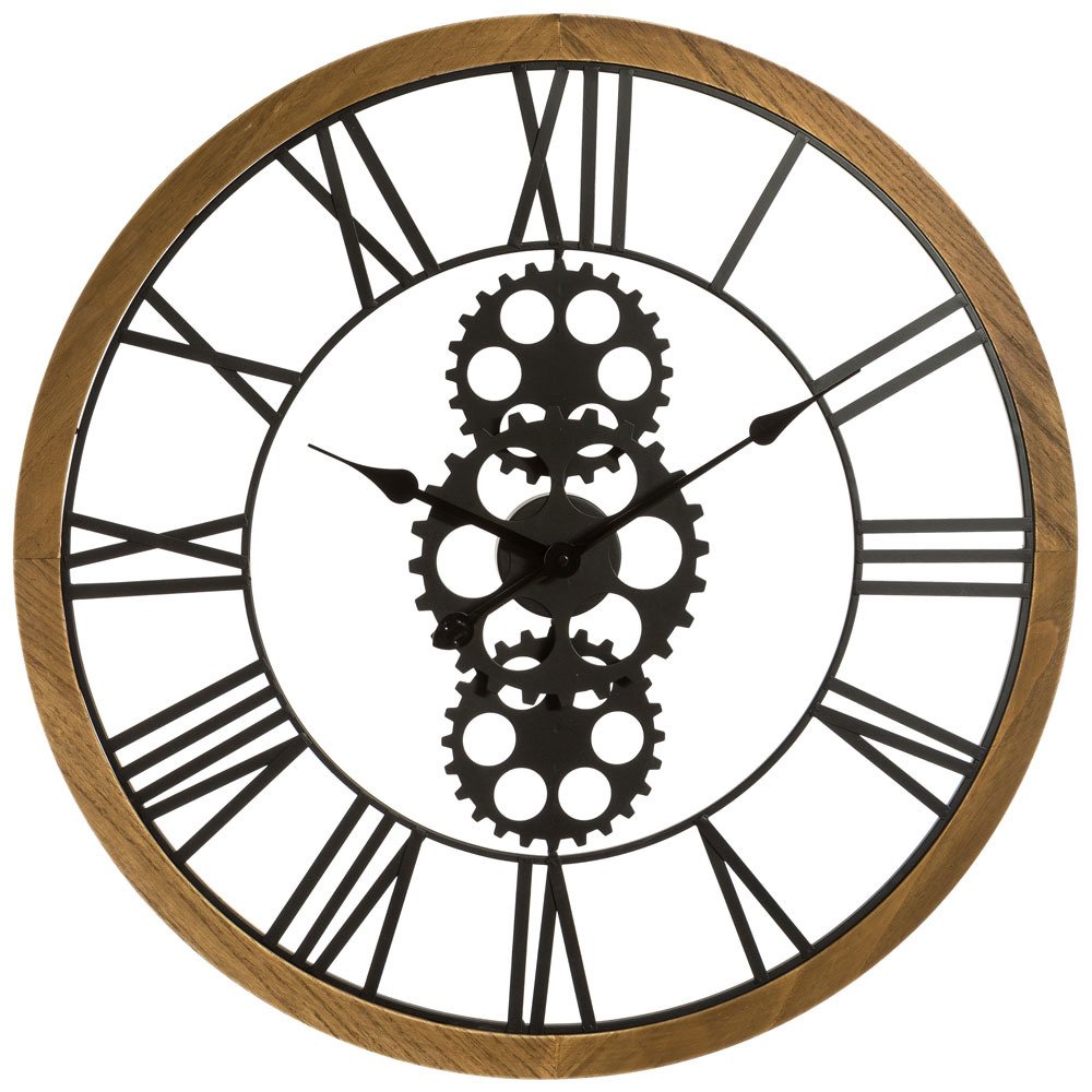 Atmosphera Nástěnné hodiny s viditelným mechanismem, Ø 70 cm 162314 černá