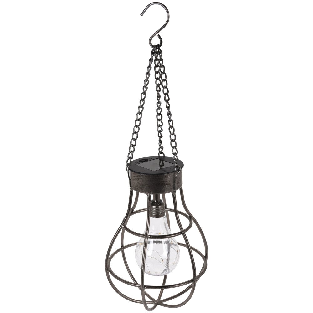 Home Styling Collection Závěsná solární lampa na zahradu, kov, 18 x 26 cm 512000570 stříbrná