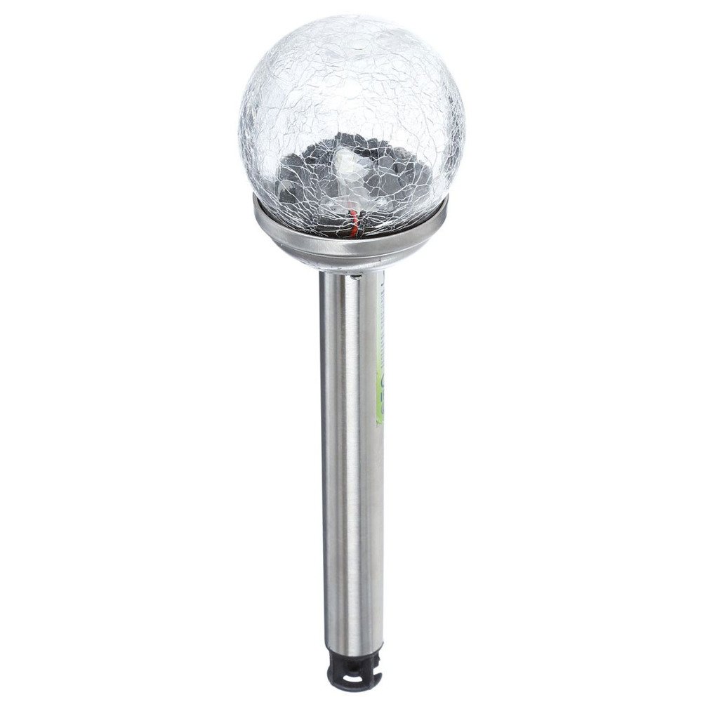 ProGarden Solární skleněná lampa LED do zahrady, 6x35 cm 164208 stříbrná