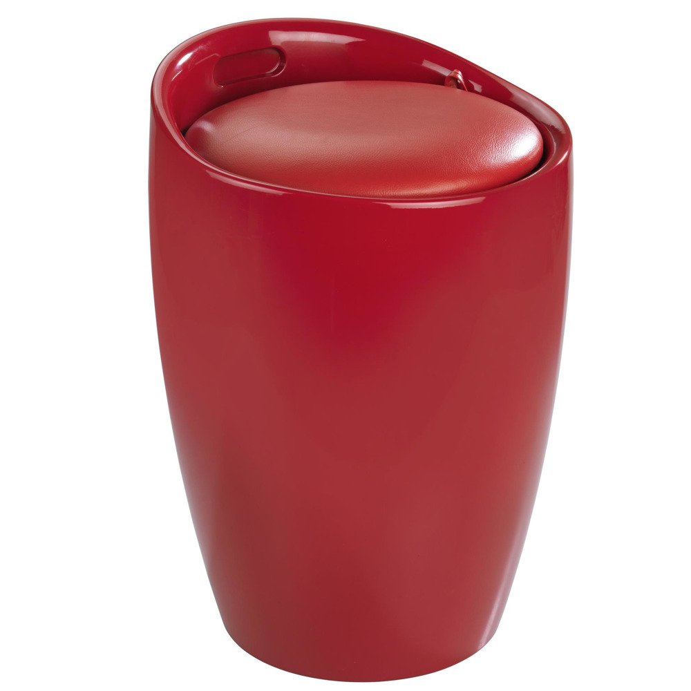 Pouf CANDY LIGHT RED - koš na prádlo, 2 v 1, WENKO 20624100 červená