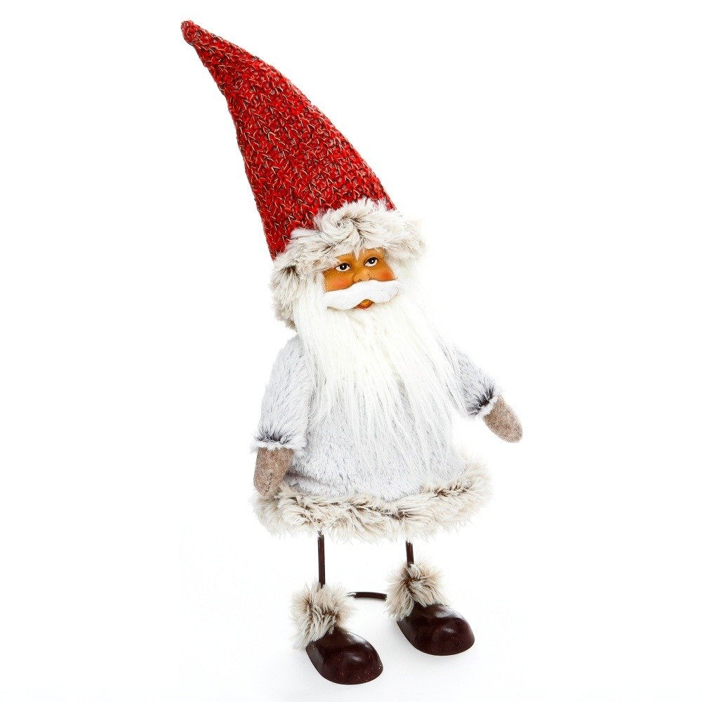 Fééric Lights and Christmas Figurka Santa Claus na kovovém stojanu, 19 x 16 x 35 cm 144455P bílá